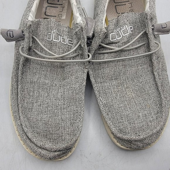 Hey Dude Wally Linen Mens 8 Gray Slip-On Comfort Shoes Casual Lightweight main image 6